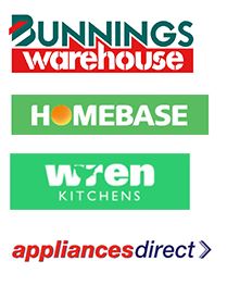 bunnings, homebase, wren kitchens, appliances direct